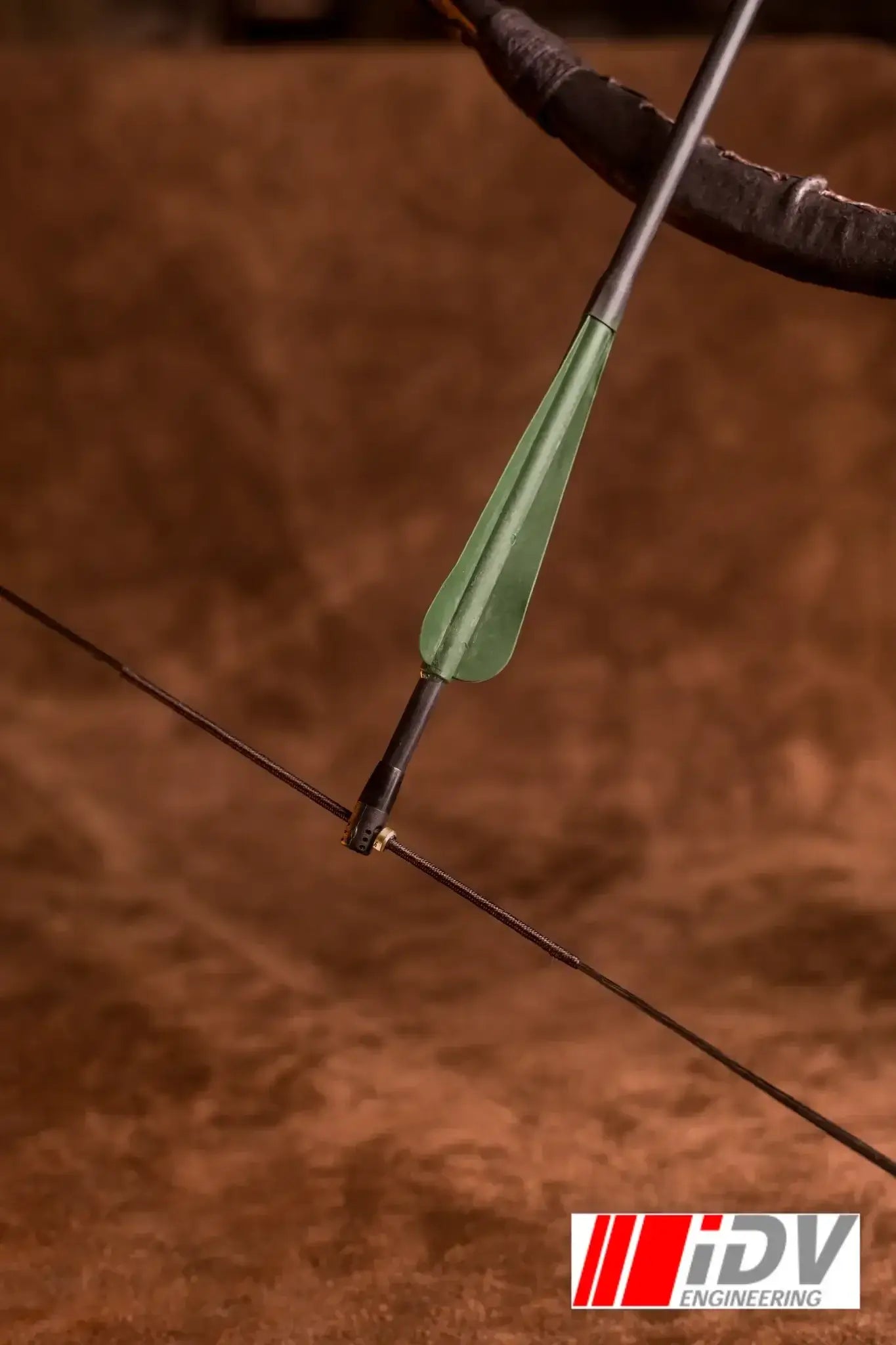 Bow Accessories - close-up of an arrow fletching and string, essential for smooth shooting performance.