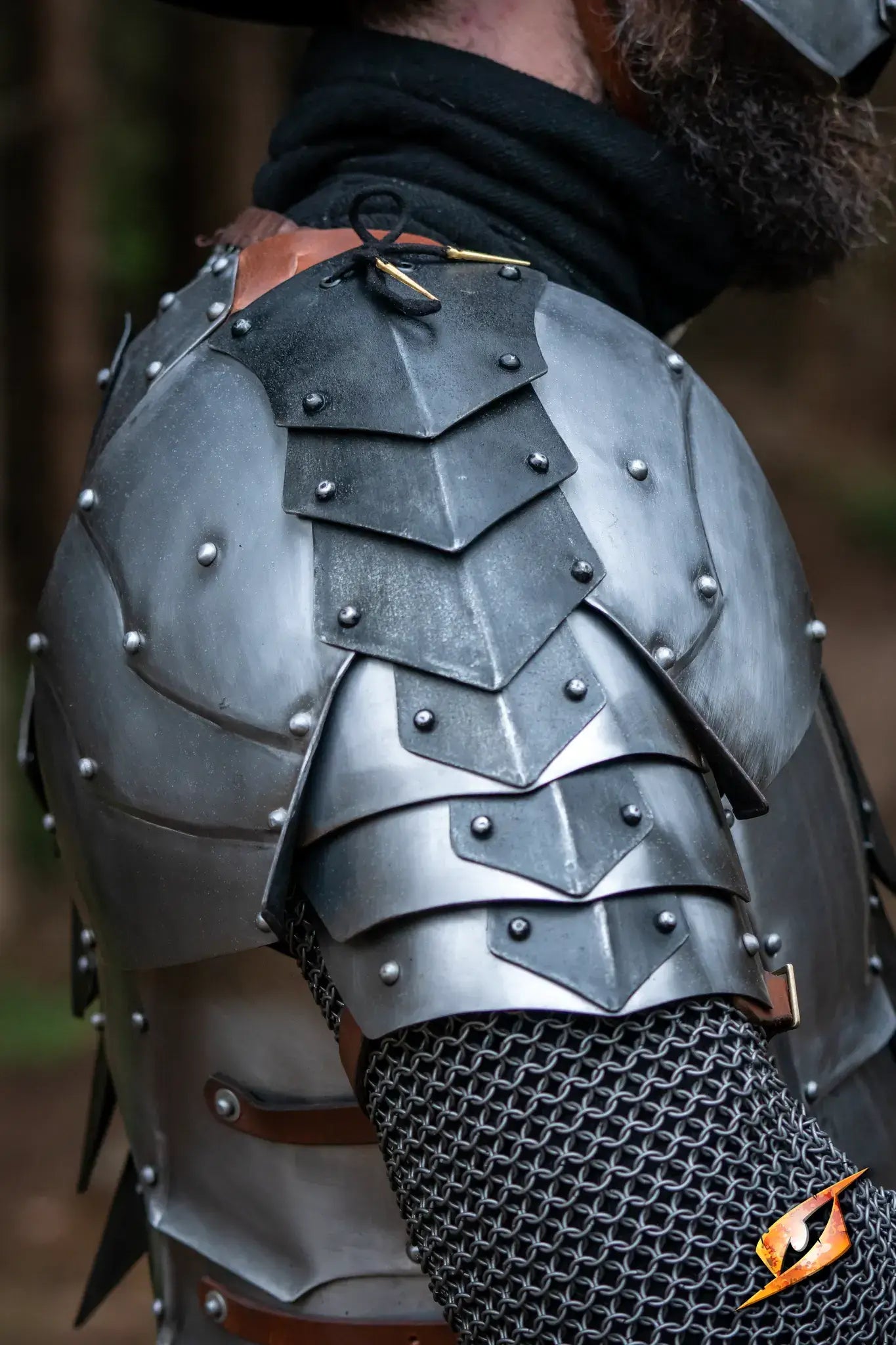 Pauldrons, Spaulders & Shoulder Plate showcasing detailed metal shoulder armor design with layered plates.