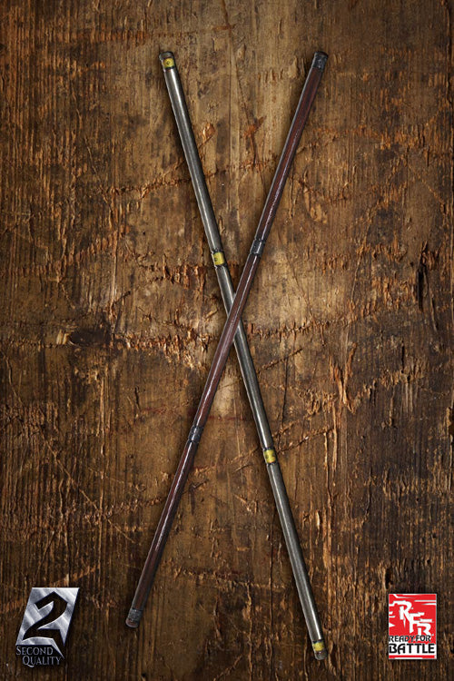 2'nd Quality - RFB Staff crossed on a wooden background showcasing their unique design and quality.