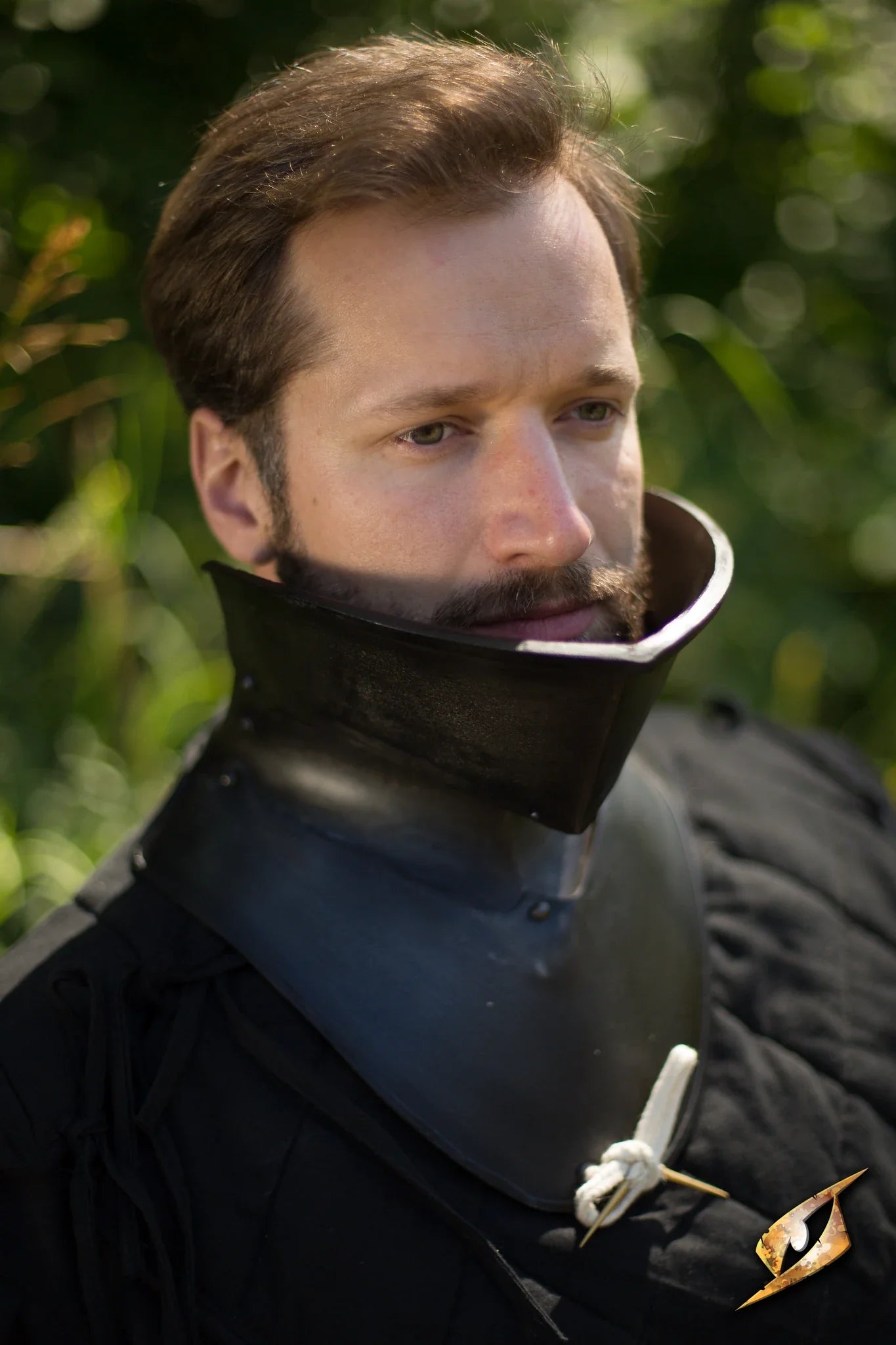 Bevor handmade armor protecting the face and neck, perfect for medieval-themed events and cosplay.