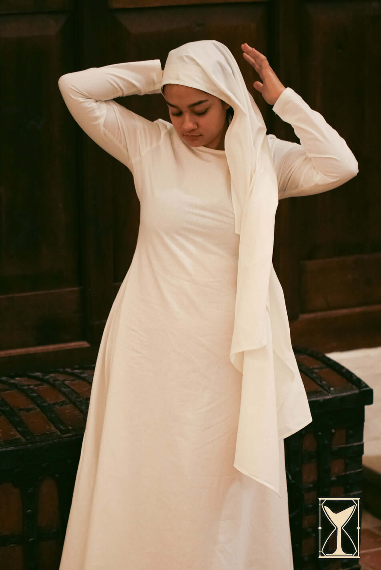 Rectangular Veil and Fillet - Cotton
