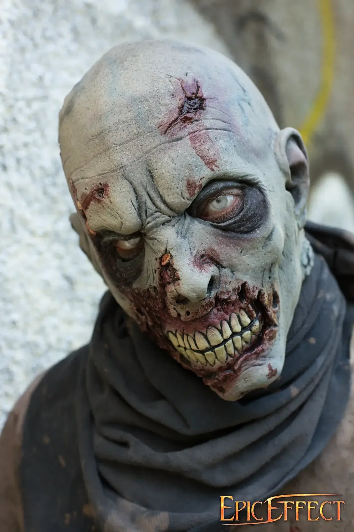 Scarface Zombie with grotesque features and tattered clothing, showcasing a horrifying undead appearance.