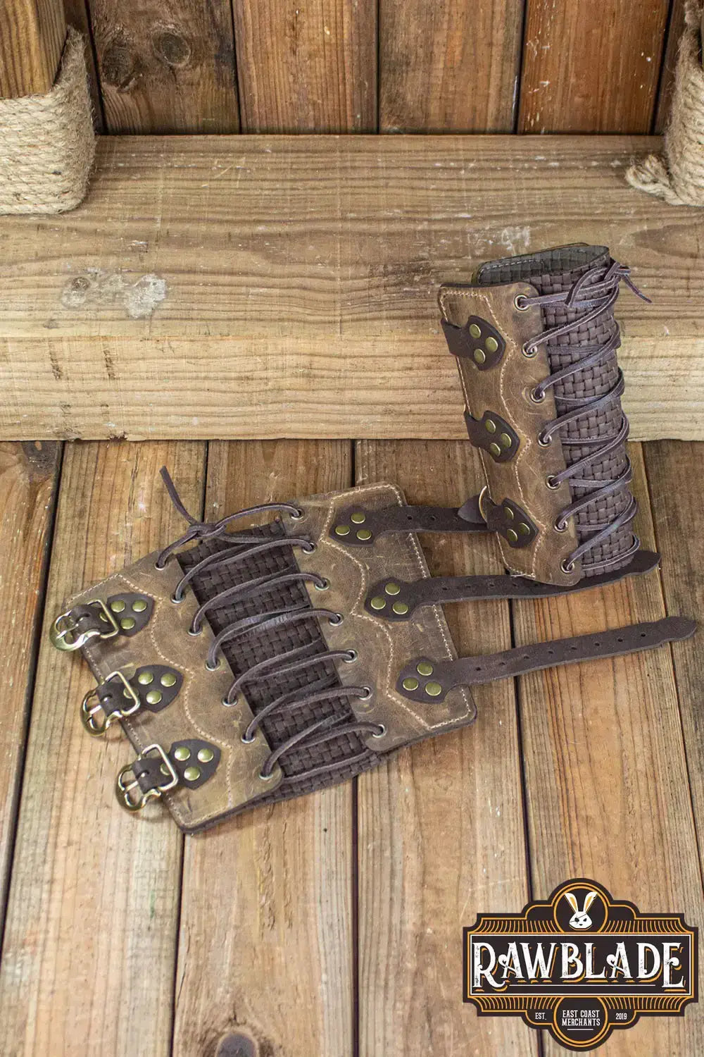 Wylean Bracelets Pair made of durable leather, adjustable strings, available in weathered colors, crafted by Spanish artisans.